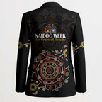 NAIDOC Deadly 50 Years Blazer Aboriginal Black Gold Boomerang Art