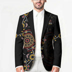 NAIDOC Deadly 50 Years Blazer Aboriginal Black Gold Boomerang Art