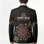 NAIDOC Deadly 50 Years Blazer Aboriginal Black Gold Boomerang Art