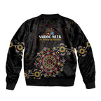 NAIDOC Deadly 50 Years Bomber Jacket Aboriginal Black Gold Boomerang Art