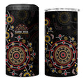 NAIDOC Deadly 50 Years 4 in 1 Can Cooler Tumbler Aboriginal Black Gold Boomerang Art