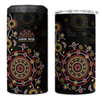 NAIDOC Deadly 50 Years 4 in 1 Can Cooler Tumbler Aboriginal Black Gold Boomerang Art