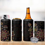 NAIDOC Deadly 50 Years 4 in 1 Can Cooler Tumbler Aboriginal Black Gold Boomerang Art