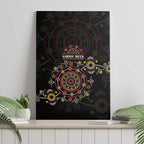 NAIDOC Deadly 50 Years Canvas Wall Art Aboriginal Black Gold Boomerang Art
