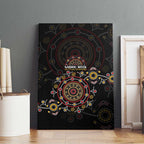 NAIDOC Deadly 50 Years Canvas Wall Art Aboriginal Black Gold Boomerang Art
