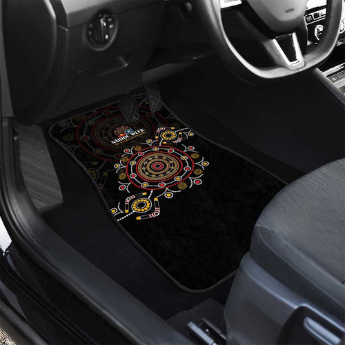 NAIDOC Deadly 50 Years Car Mats Aboriginal Black Gold Boomerang Art