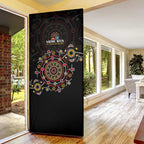 NAIDOC Deadly 50 Years Door Cover Aboriginal Black Gold Boomerang Art