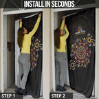 NAIDOC Deadly 50 Years Door Cover Aboriginal Black Gold Boomerang Art
