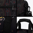 NAIDOC Deadly 50 Years Duffle Bag Aboriginal Black Gold Boomerang Art