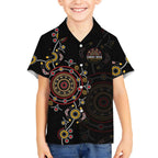 NAIDOC Deadly 50 Years Hawaiian Shirt Aboriginal Black Gold Boomerang Art