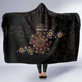 NAIDOC Deadly 50 Years Hooded Blanket Aboriginal Black Gold Boomerang Art