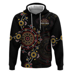 NAIDOC Deadly 50 Years Hoodie Aboriginal Black Gold Boomerang Art