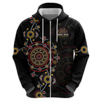NAIDOC Deadly 50 Years Hoodie Aboriginal Black Gold Boomerang Art