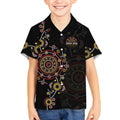 NAIDOC Deadly 50 Years Kid Hawaiian Shirt Aboriginal Black Gold Boomerang Art