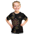 NAIDOC Deadly 50 Years Kid T Shirt Aboriginal Black Gold Boomerang Art