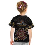 NAIDOC Deadly 50 Years Kid T Shirt Aboriginal Black Gold Boomerang Art