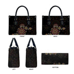 NAIDOC Deadly 50 Years Leather Bag Aboriginal Black Gold Boomerang Art