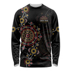 NAIDOC Deadly 50 Years Long Sleeve Shirt Aboriginal Black Gold Boomerang Art