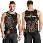NAIDOC Deadly 50 Years Men Tank Top Aboriginal Black Gold Boomerang Art