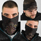 NAIDOC Deadly 50 Years Neck Gaiter Aboriginal Black Gold Boomerang Art