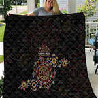 NAIDOC Deadly 50 Years Quilt Aboriginal Black Gold Boomerang Art