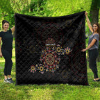 NAIDOC Deadly 50 Years Quilt Aboriginal Black Gold Boomerang Art