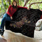 NAIDOC Deadly 50 Years Quilt Aboriginal Black Gold Boomerang Art