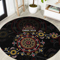 NAIDOC Deadly 50 Years Round Carpet Aboriginal Black Gold Boomerang Art