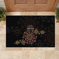 NAIDOC Deadly 50 Years Rubber Doormat Aboriginal Black Gold Boomerang Art