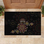 NAIDOC Deadly 50 Years Rubber Doormat Aboriginal Black Gold Boomerang Art