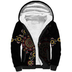 NAIDOC Deadly 50 Years Sherpa Hoodie Aboriginal Black Gold Boomerang Art