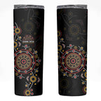 NAIDOC Deadly 50 Years Skinny Tumbler Aboriginal Black Gold Boomerang Art