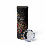 NAIDOC Deadly 50 Years Skinny Tumbler Aboriginal Black Gold Boomerang Art