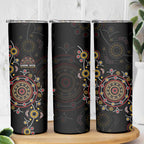 NAIDOC Deadly 50 Years Skinny Tumbler Aboriginal Black Gold Boomerang Art