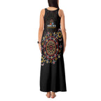 NAIDOC Deadly 50 Years Tank Maxi Dress Aboriginal Black Gold Boomerang Art