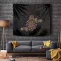 NAIDOC Deadly 50 Years Tapestry Aboriginal Black Gold Boomerang Art