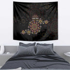 NAIDOC Deadly 50 Years Tapestry Aboriginal Black Gold Boomerang Art