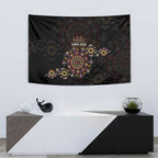 NAIDOC Deadly 50 Years Tapestry Aboriginal Black Gold Boomerang Art