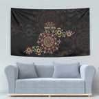 NAIDOC Deadly 50 Years Tapestry Aboriginal Black Gold Boomerang Art