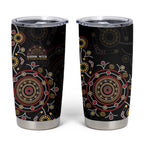 NAIDOC Deadly 50 Years Tumbler Cup Aboriginal Black Gold Boomerang Art