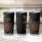 NAIDOC Deadly 50 Years Tumbler Cup Aboriginal Black Gold Boomerang Art
