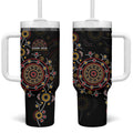 NAIDOC Deadly 50 Years Tumbler With Handle Aboriginal Black Gold Boomerang Art