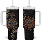 NAIDOC Deadly 50 Years Tumbler With Handle Aboriginal Black Gold Boomerang Art