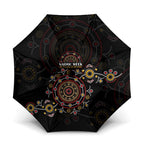 NAIDOC Deadly 50 Years Umbrella Aboriginal Black Gold Boomerang Art