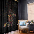 NAIDOC Deadly 50 Years Window Curtain Aboriginal Black Gold Boomerang Art