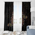 NAIDOC Deadly 50 Years Window Curtain Aboriginal Black Gold Boomerang Art