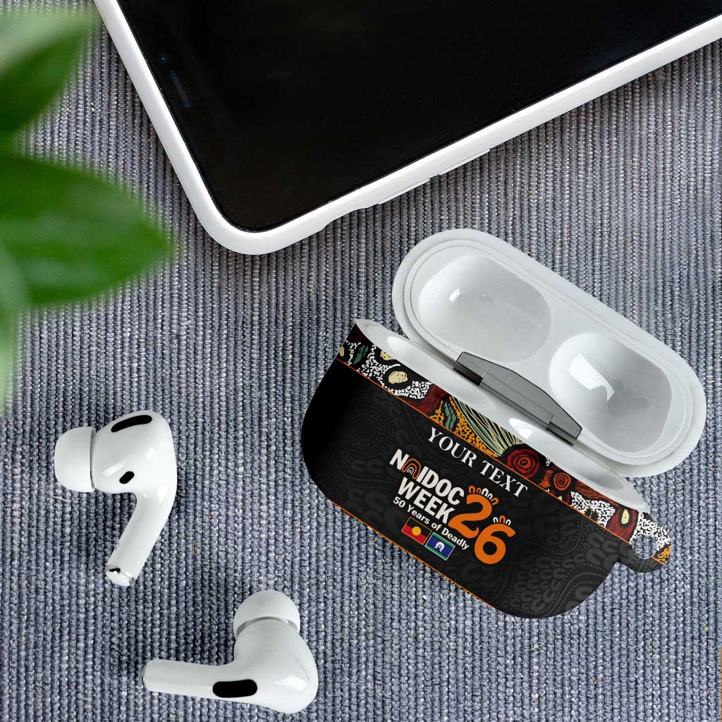 Personalised NAIDOC Deadly 50 Years AirPods Case Minimalist Aboriginal Art