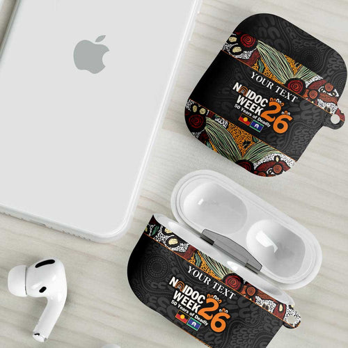 Personalised NAIDOC Deadly 50 Years AirPods Case Minimalist Aboriginal Art