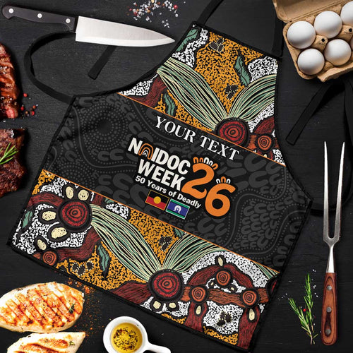Personalised NAIDOC Deadly 50 Years Apron Minimalist Aboriginal Art