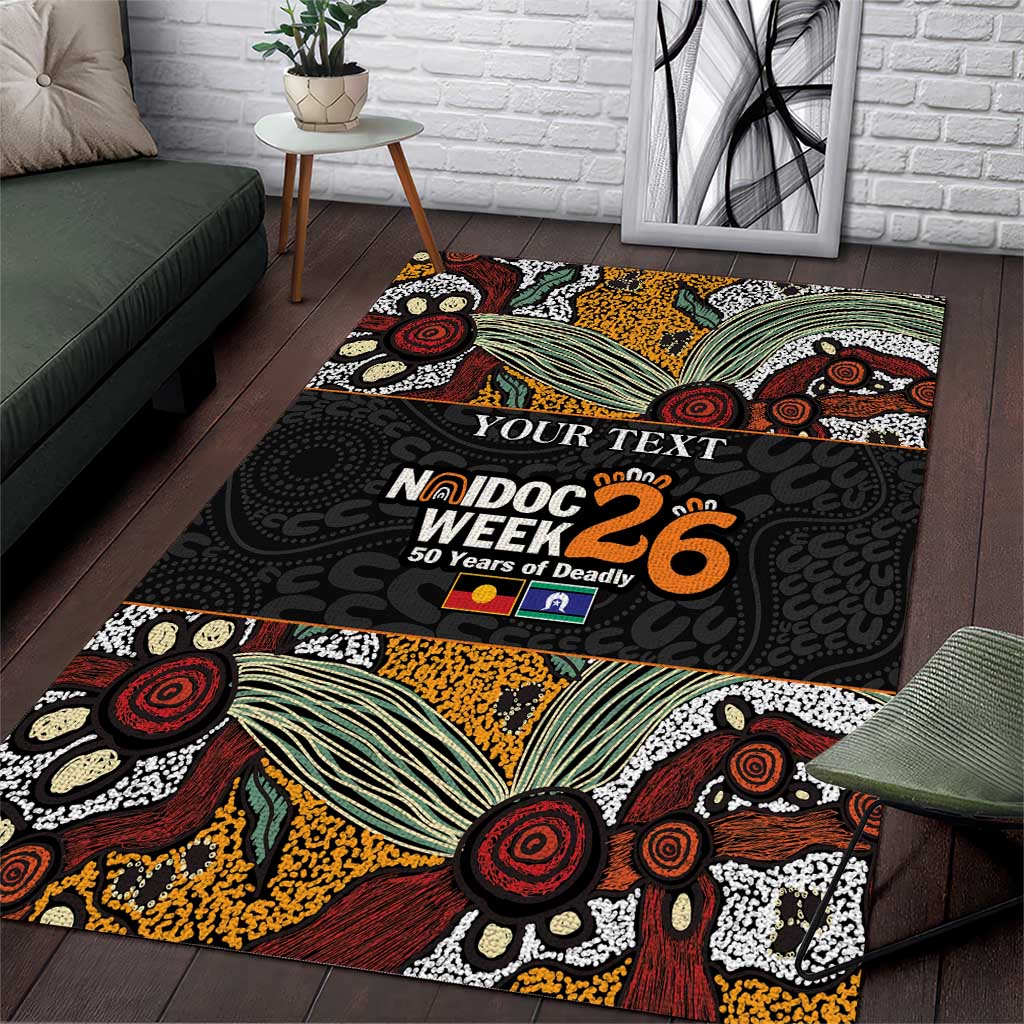 Personalised NAIDOC Deadly 50 Years Area Rug Minimalist Aboriginal Art